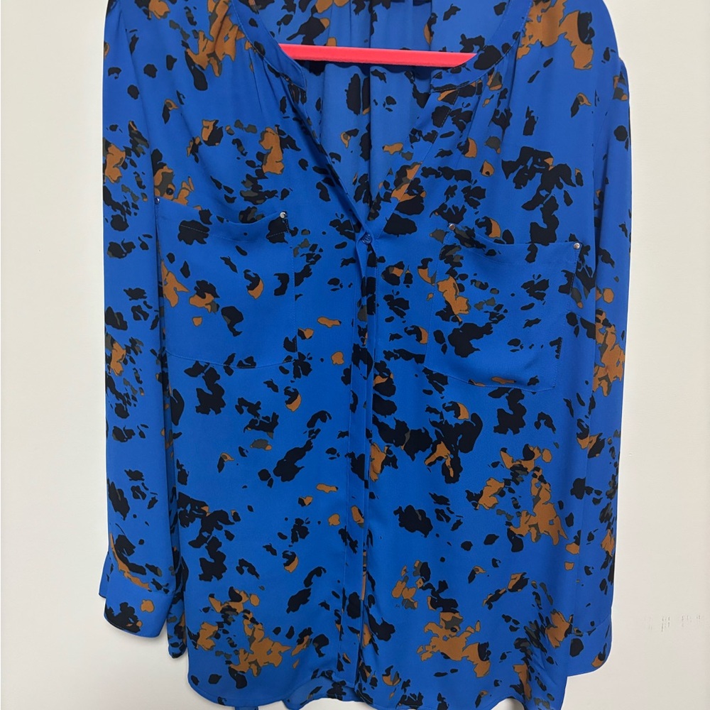 Blue and Black Women's Top